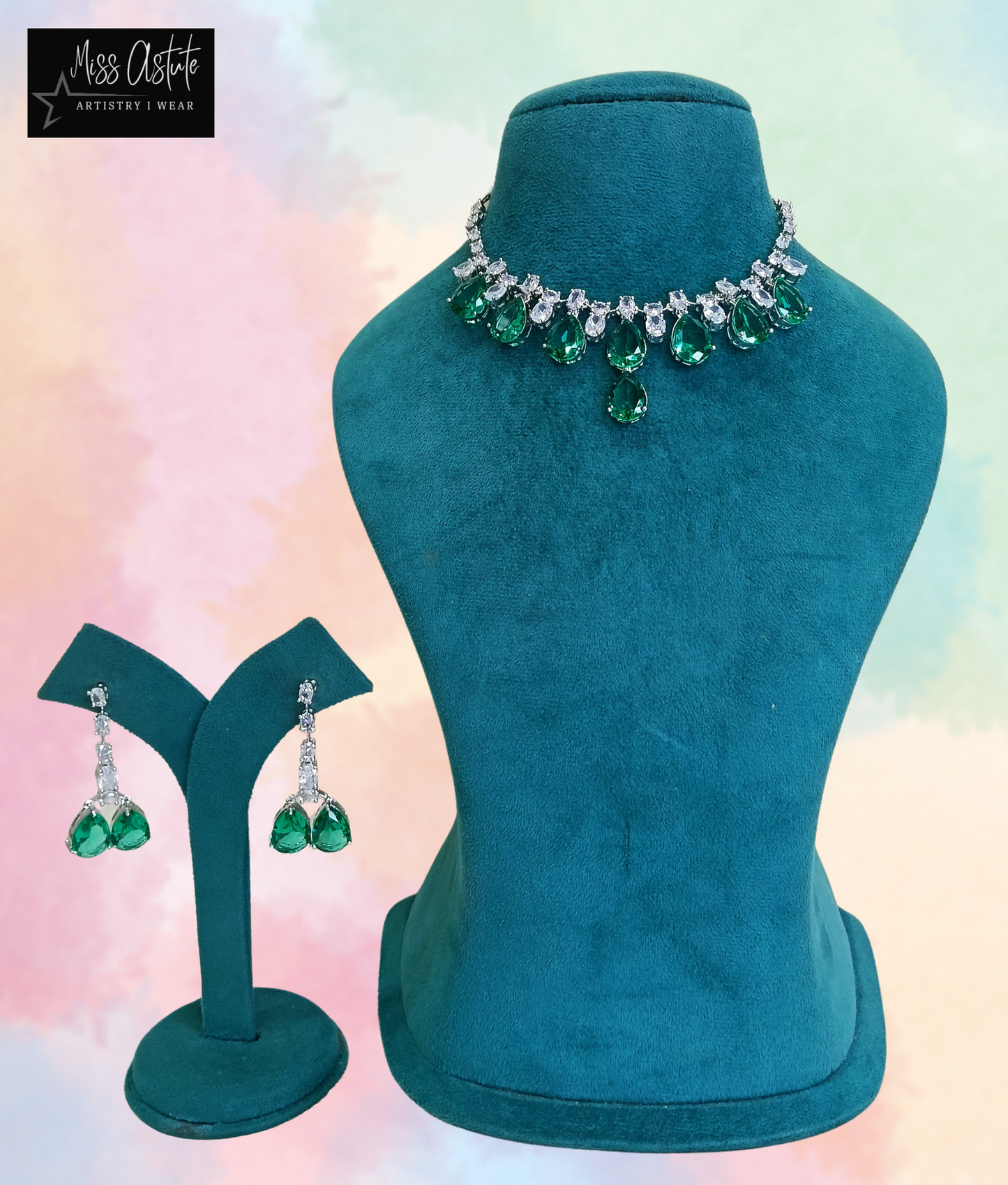 Stone Drop Necklace Set