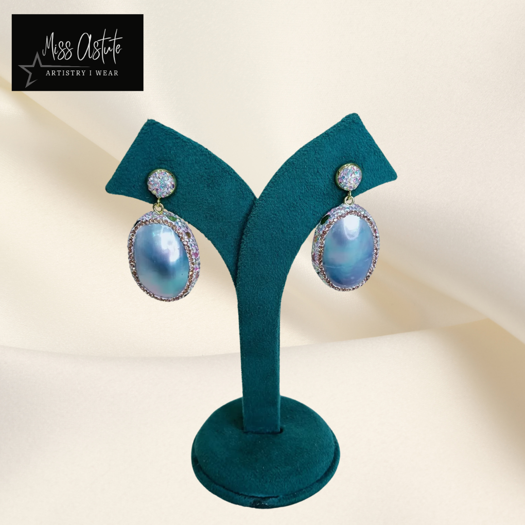 Iridescent Stone Drop Earrings