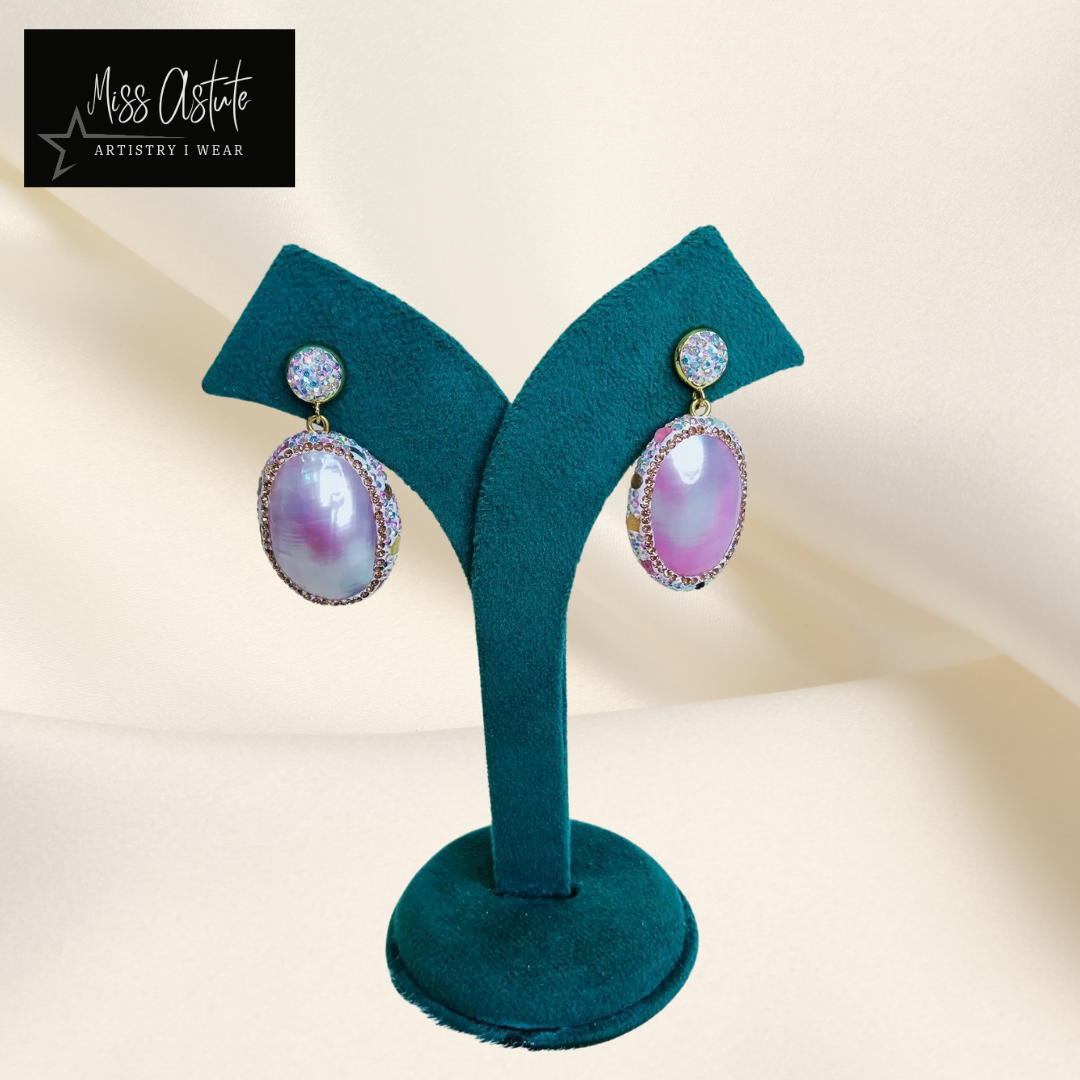 Iridescent Stone Drop Earrings