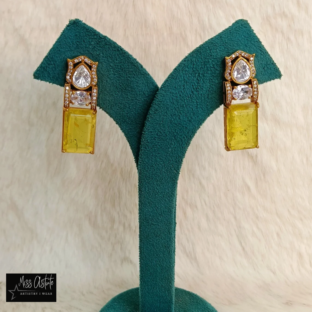 Drop Earrings with Crystal & Doublet Embellishments