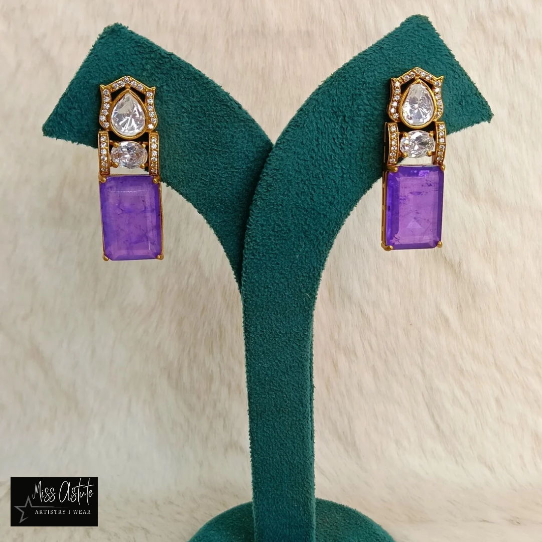 Drop Earrings with Crystal & Doublet Embellishments