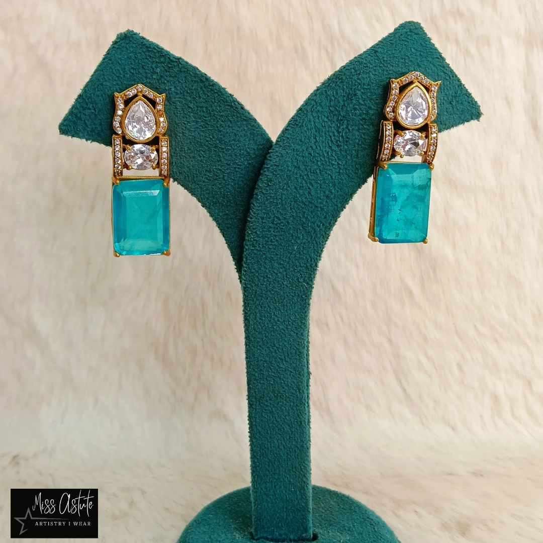 Drop Earrings with Crystal & Doublet Embellishments