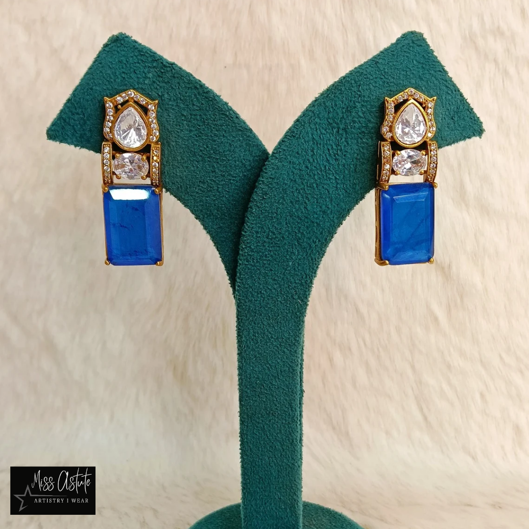 Drop Earrings with Crystal & Doublet Embellishments