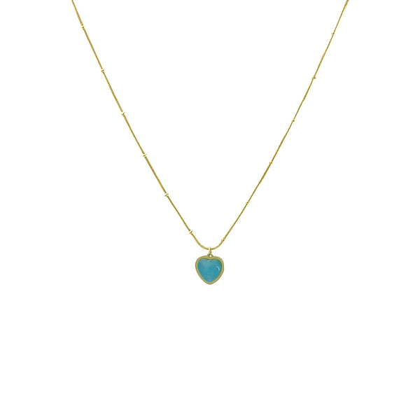Blue Crush Heart Necklace