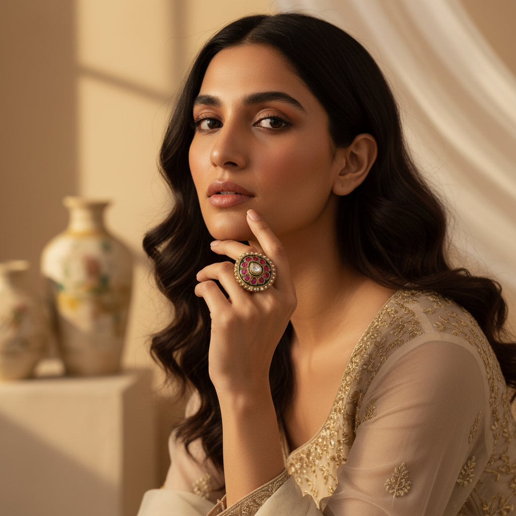 Rasika Rajwada Polki Ring