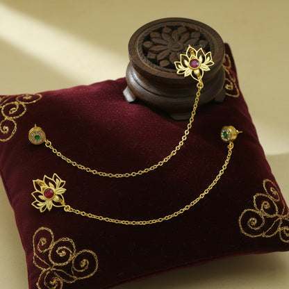 Traditional Ear Chain (Kaan Chain) with Floral Motif