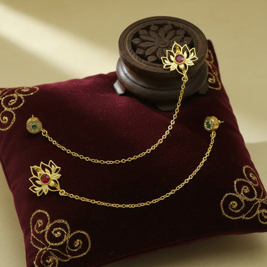 Traditional Ear Chain (Kaan Chain) with Floral Motif
