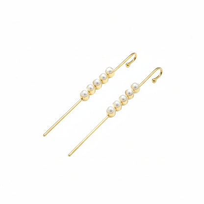 Sheen Stack – Layered Pearl Needle Earcuffs