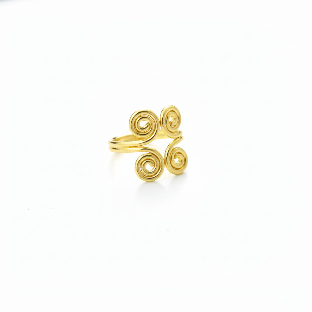 Trinity Swirl Brass Ring