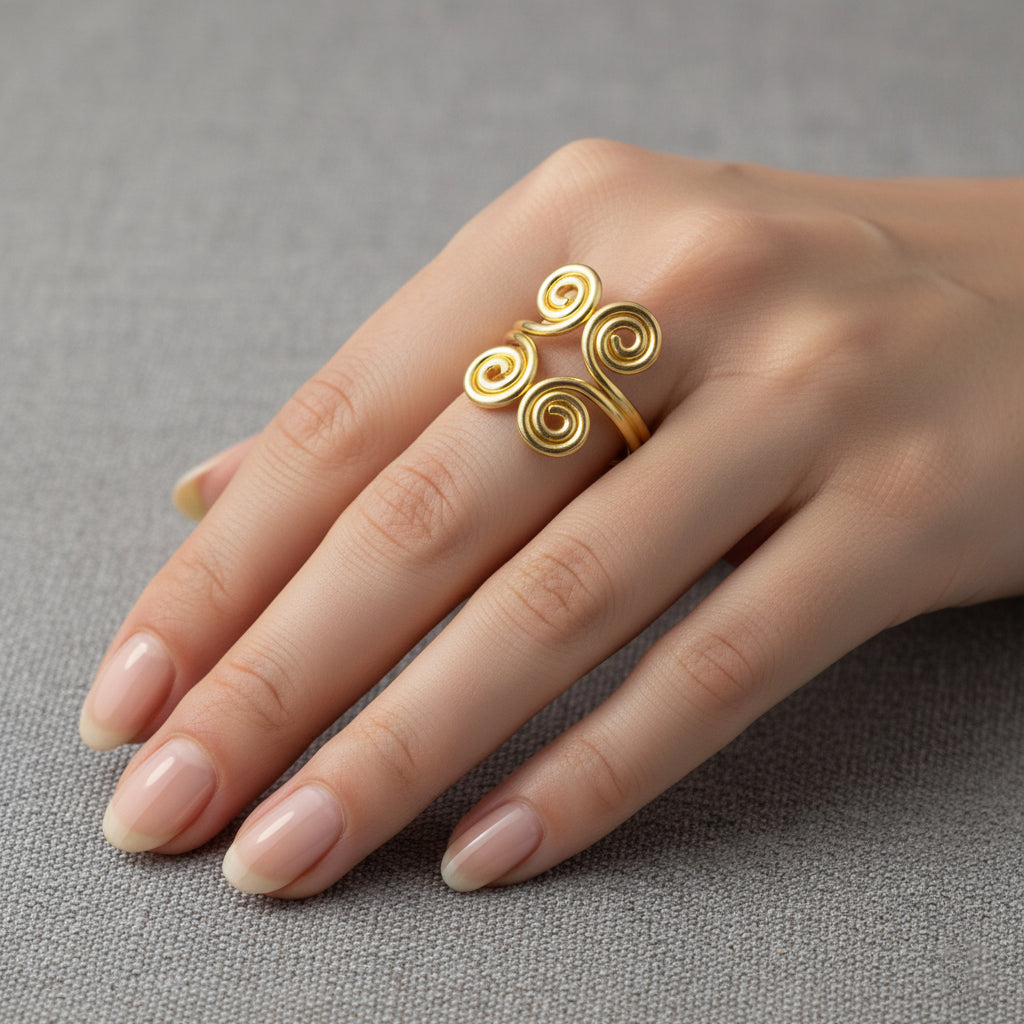 Trinity Swirl Brass Ring