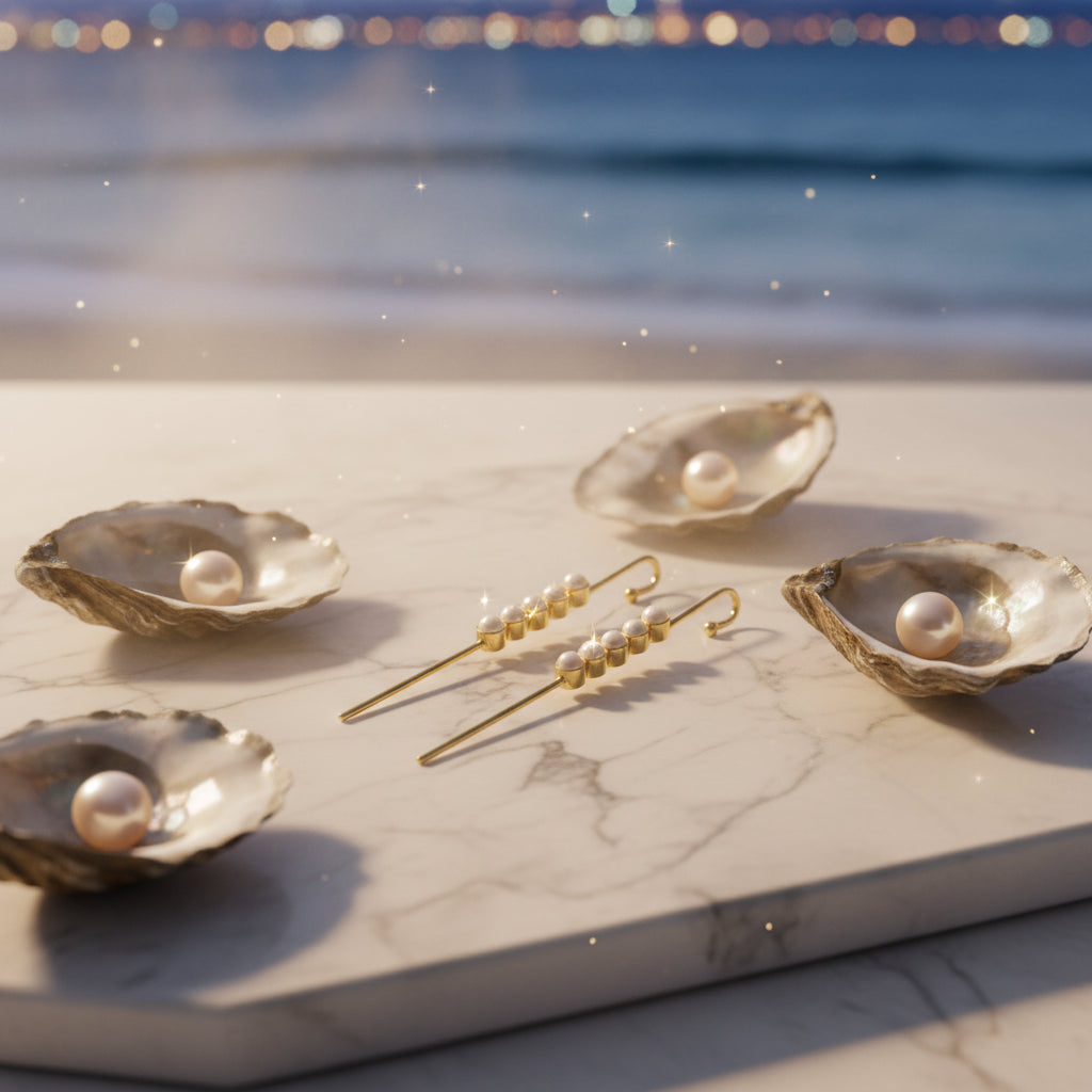 Sheen Stack – Layered Pearl Needle Earcuffs