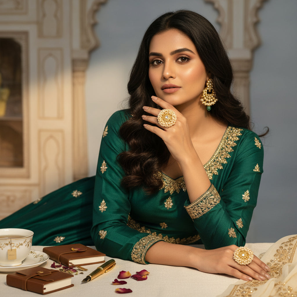 Vaidehi Pearl Cluster Ring