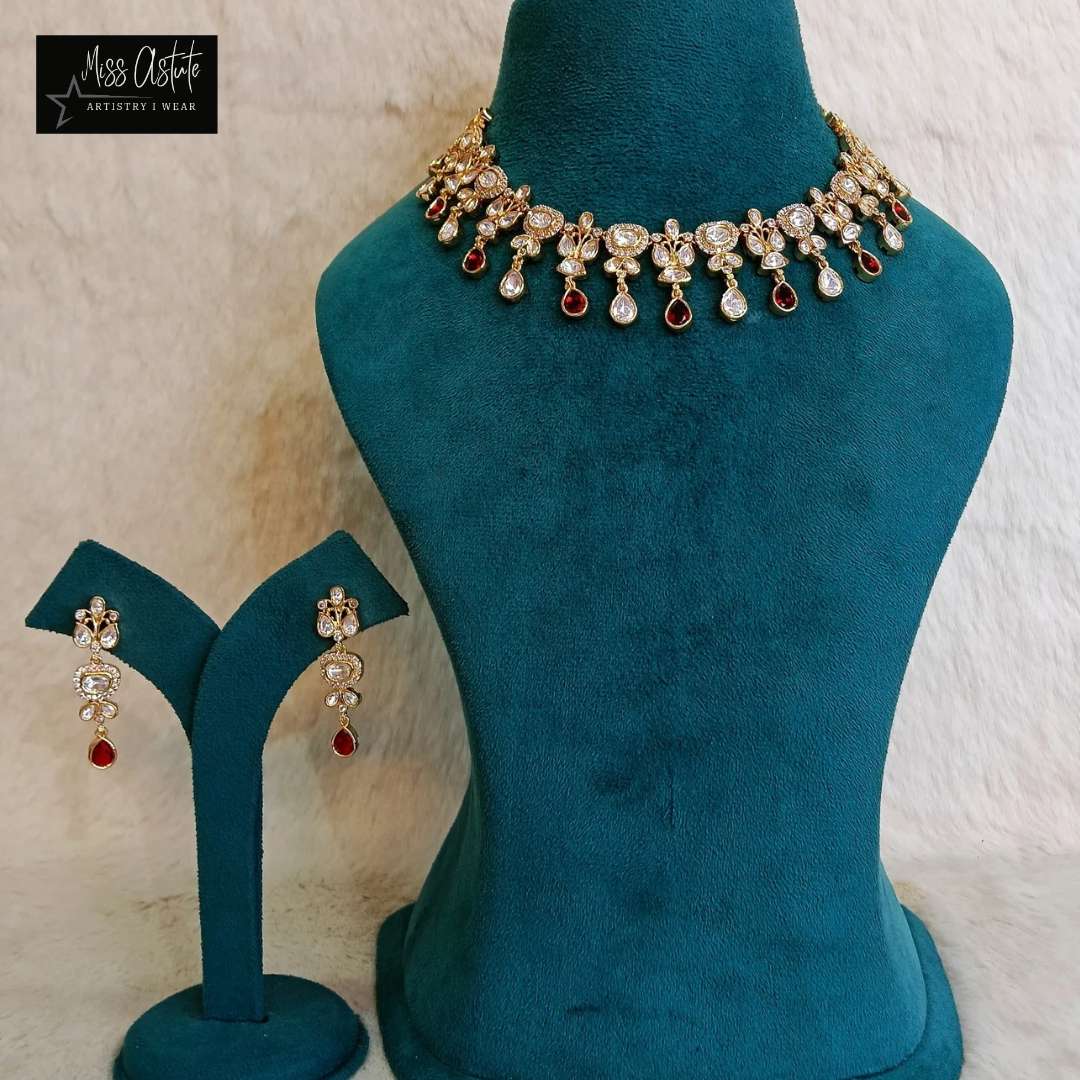 Traditional Polki Choker Necklace Set