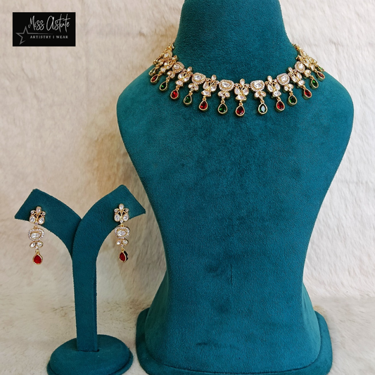 Traditional Polki Choker Necklace Set