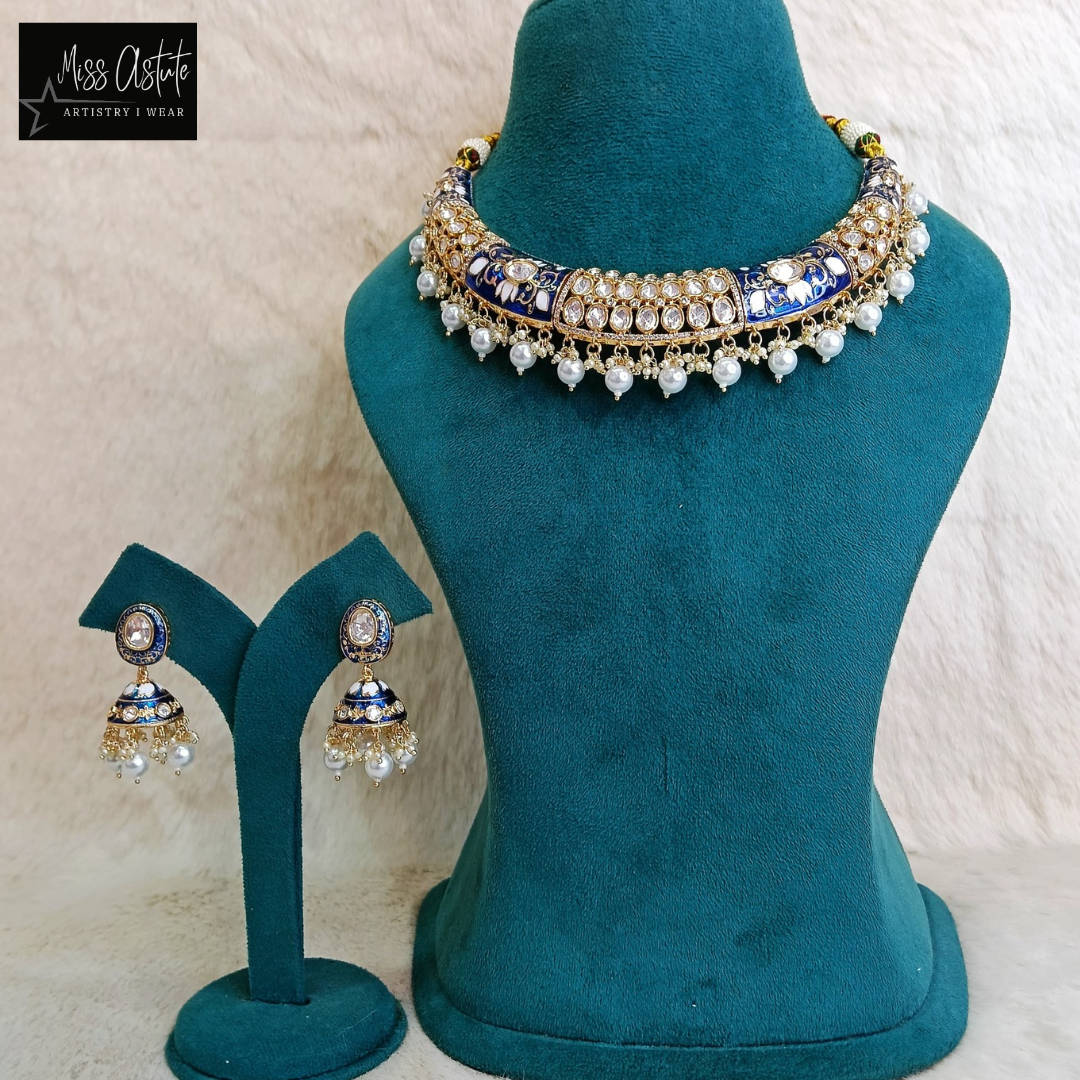 Opulent Hasli Necklace Set with Pearl Drops