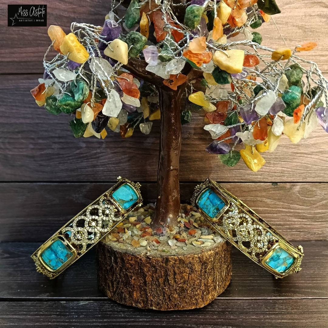 High Gold-Plated Bangles with Doublet Pota Stones