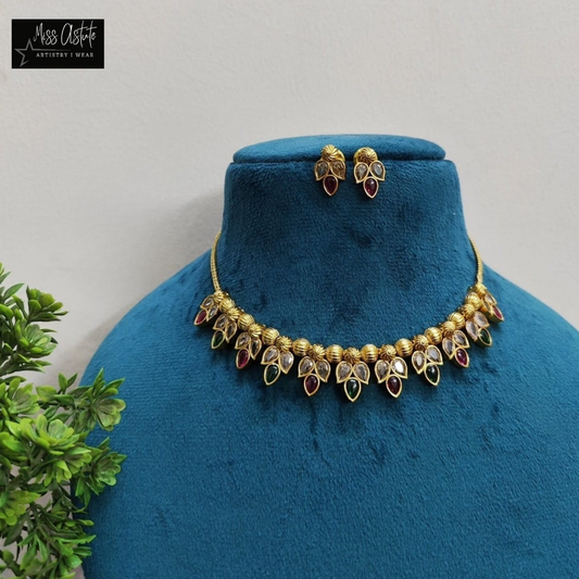 Royal Multi-Color Drop Necklace Set