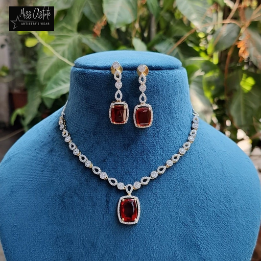 Cocktail American Diamond Necklace Set