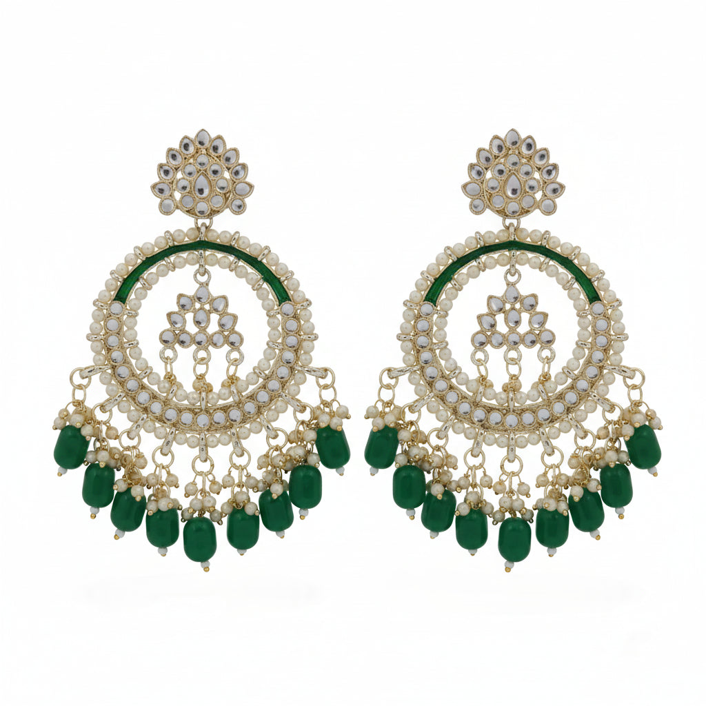 Meher Baagh Green Drop Earrings