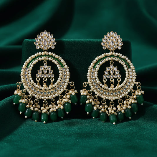 Meher Baagh Green Drop Earrings