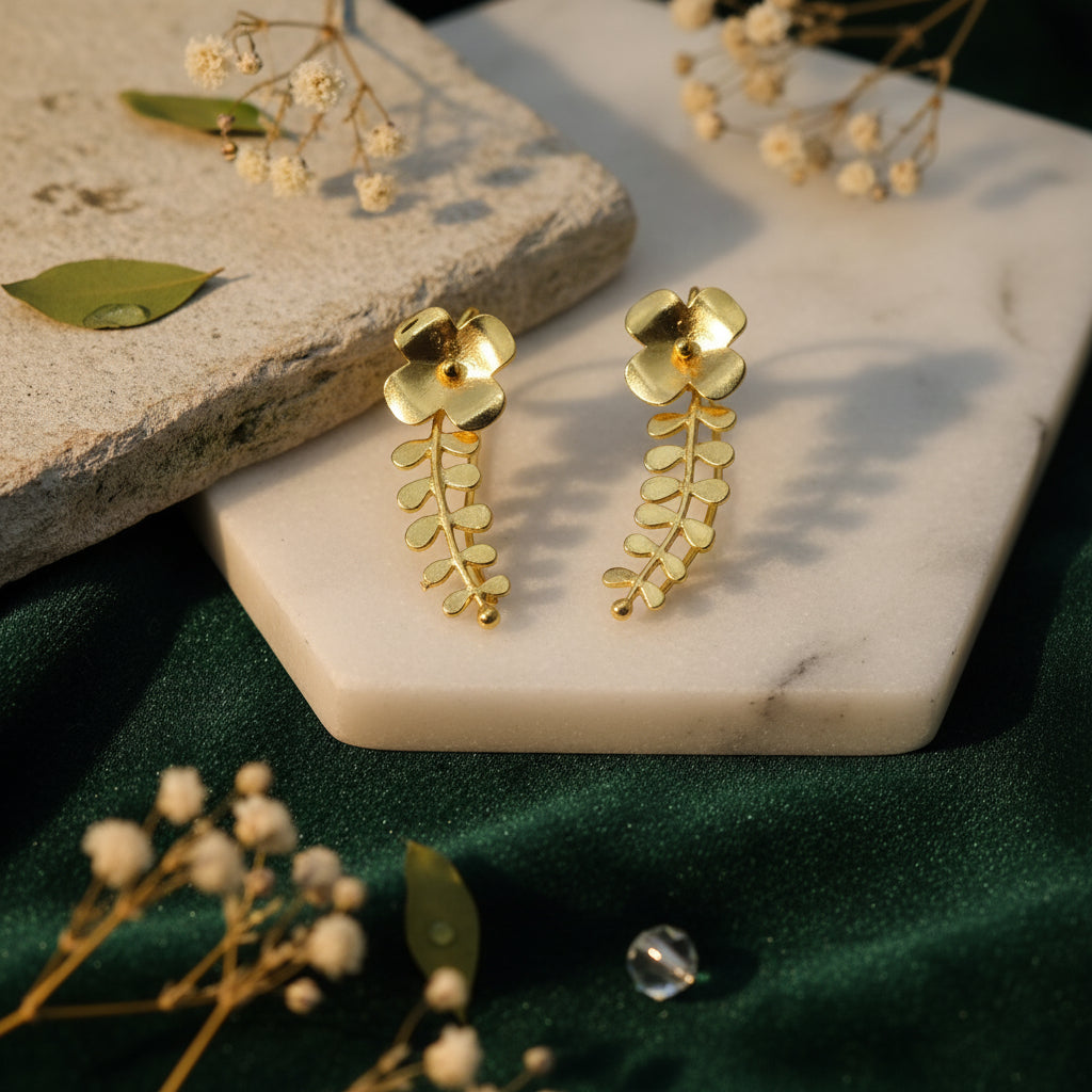 Eira Bloom Brass Ear Cuff