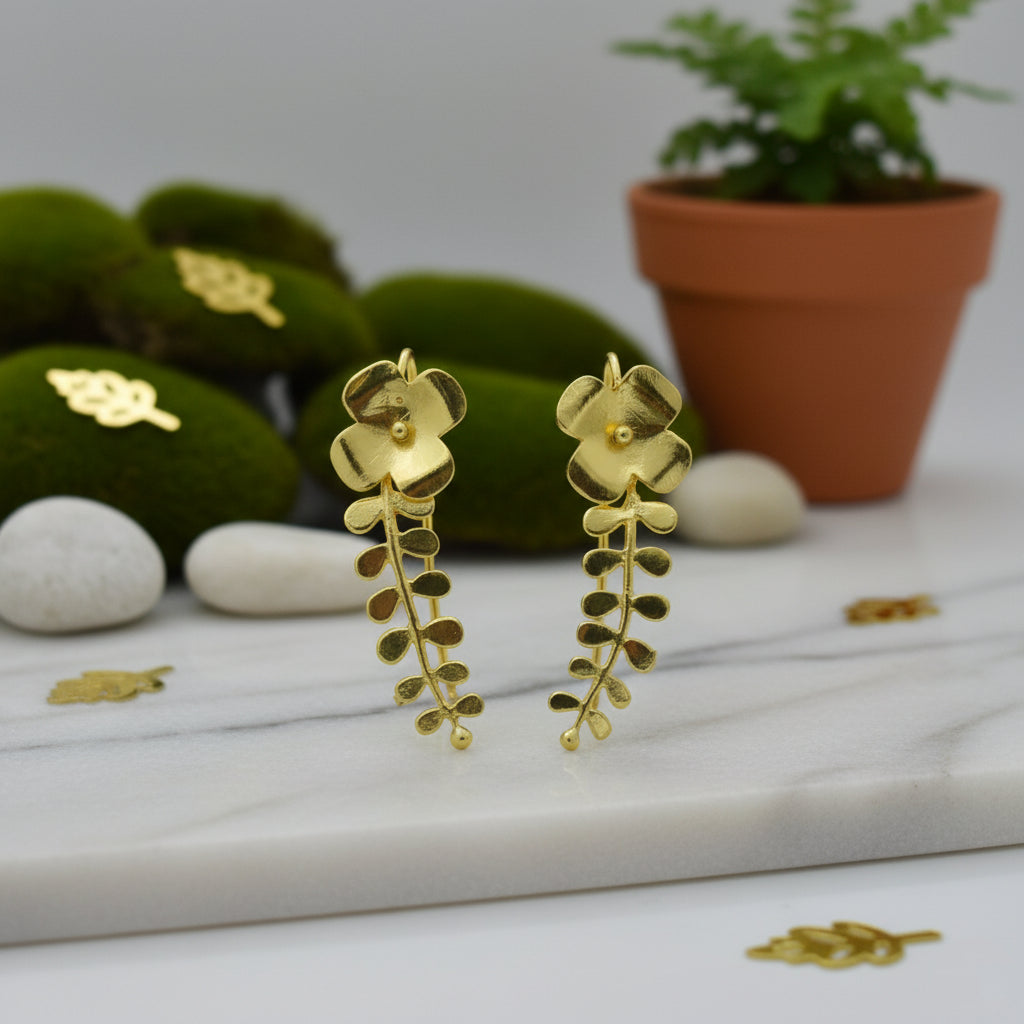 Eira Bloom Brass Ear Cuff