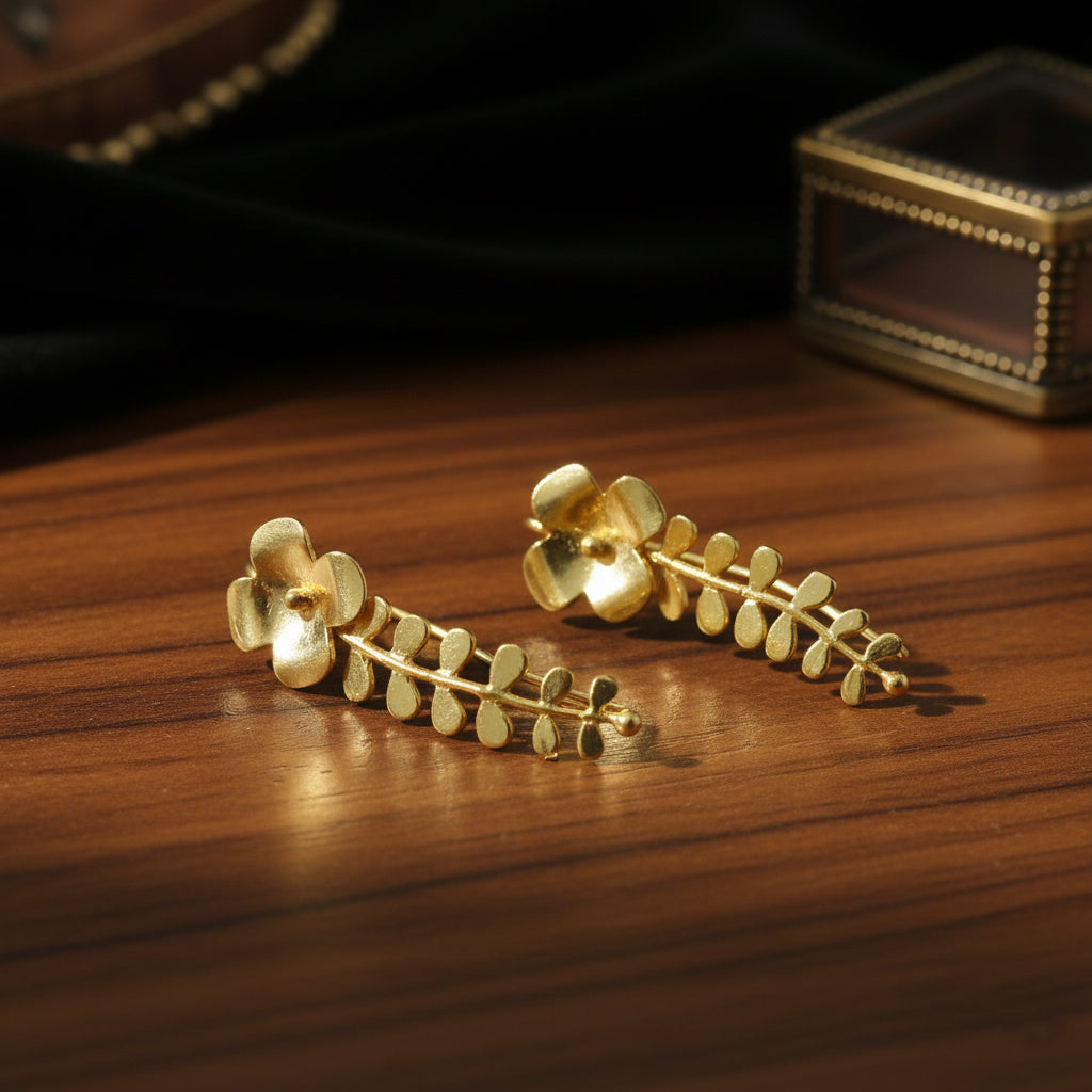 Eira Bloom Brass Ear Cuff