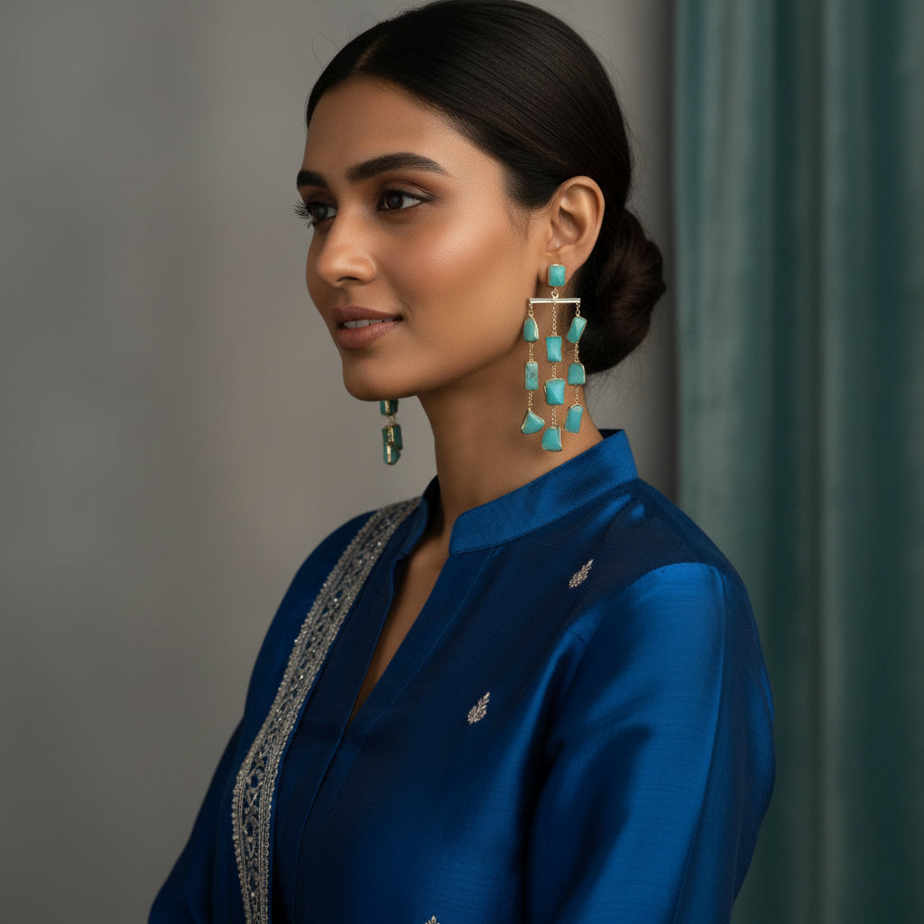 Aarvi Amazonite Cascade Earrings