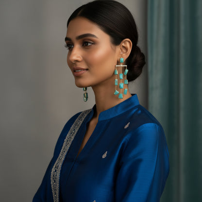 Aarvi Amazonite Cascade Earrings