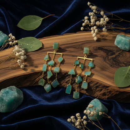 Aarvi Amazonite Cascade Earrings