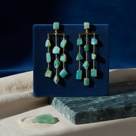 Aarvi Amazonite Cascade Earrings