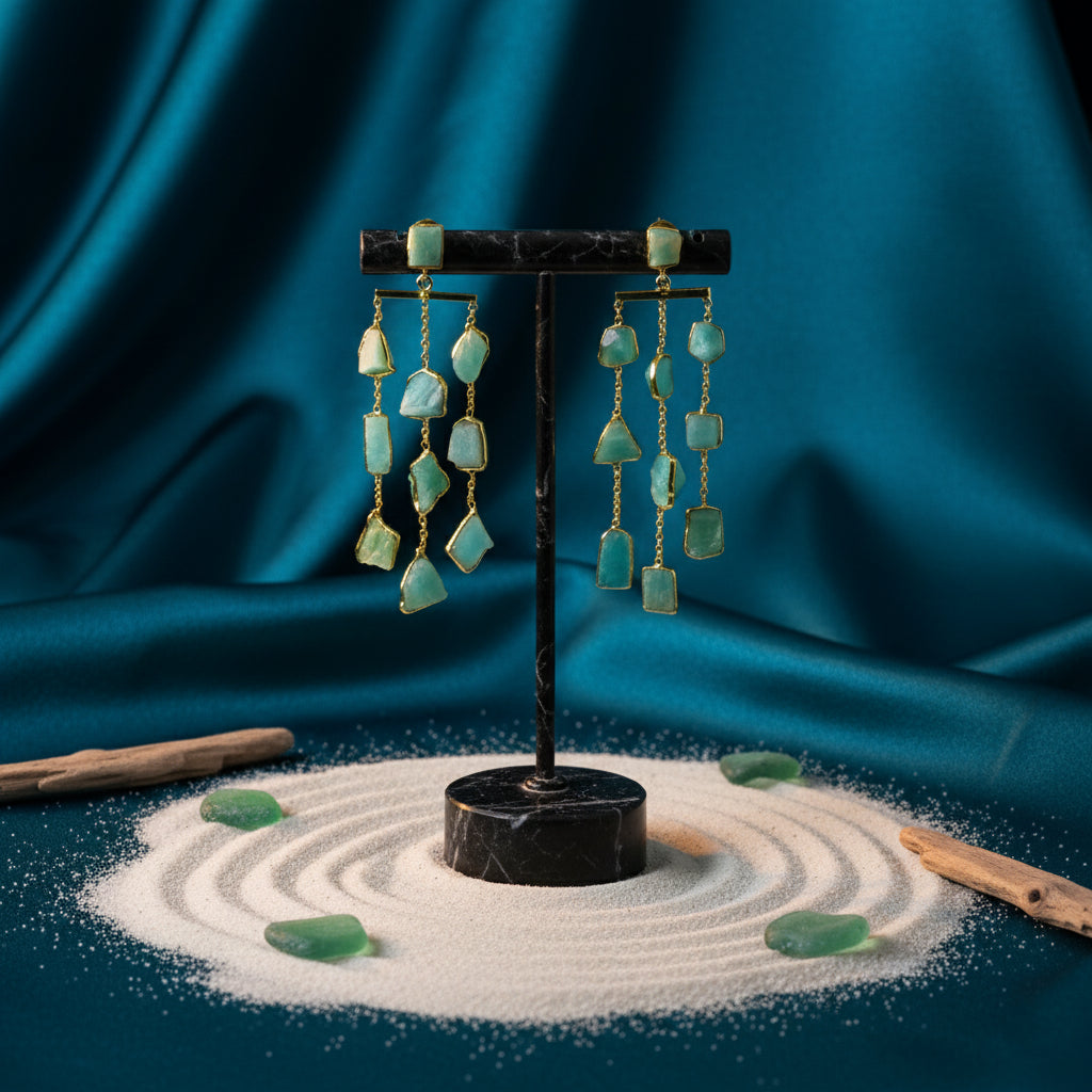 Aarvi Amazonite Cascade Earrings