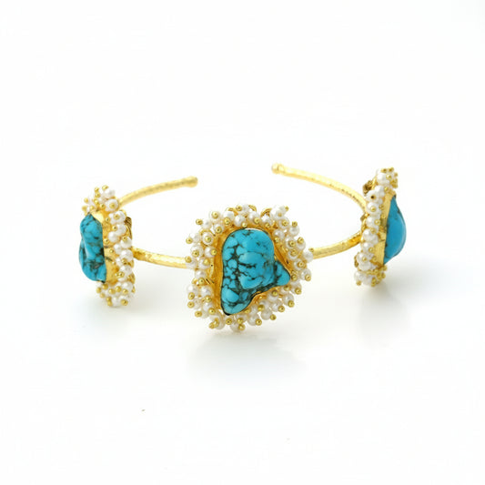 Turquoise Royale Pebble Cuff