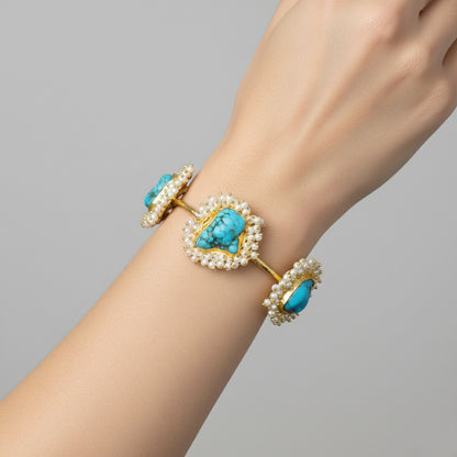 Turquoise Royale Pebble Cuff