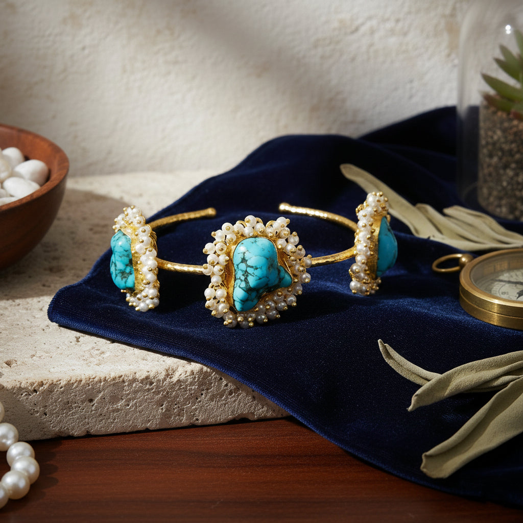 Turquoise Royale Pebble Cuff