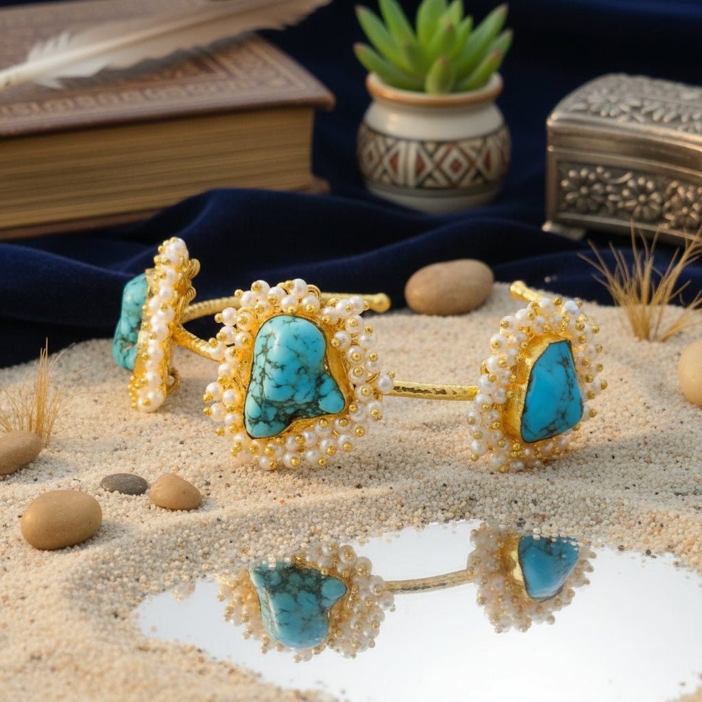 Turquoise Royale Pebble Cuff