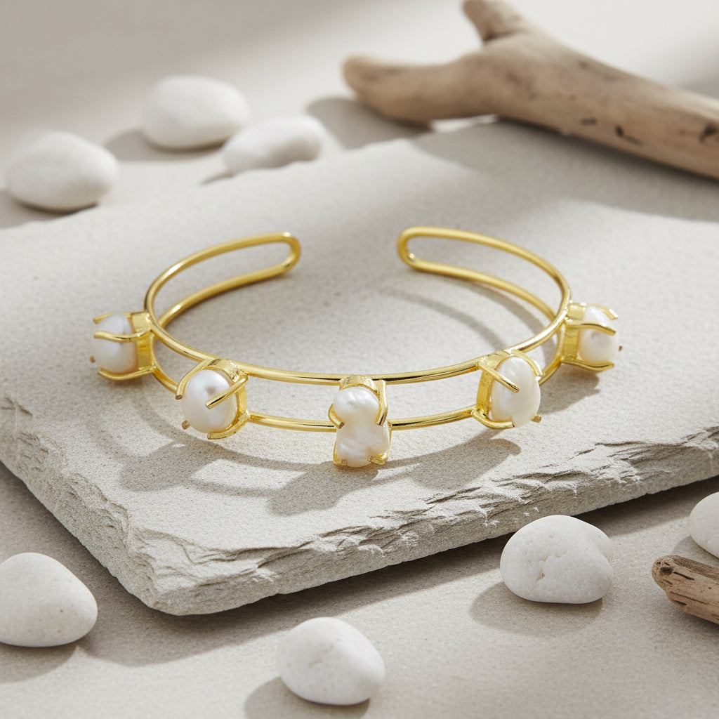 Pearl Halo Linear Cuff