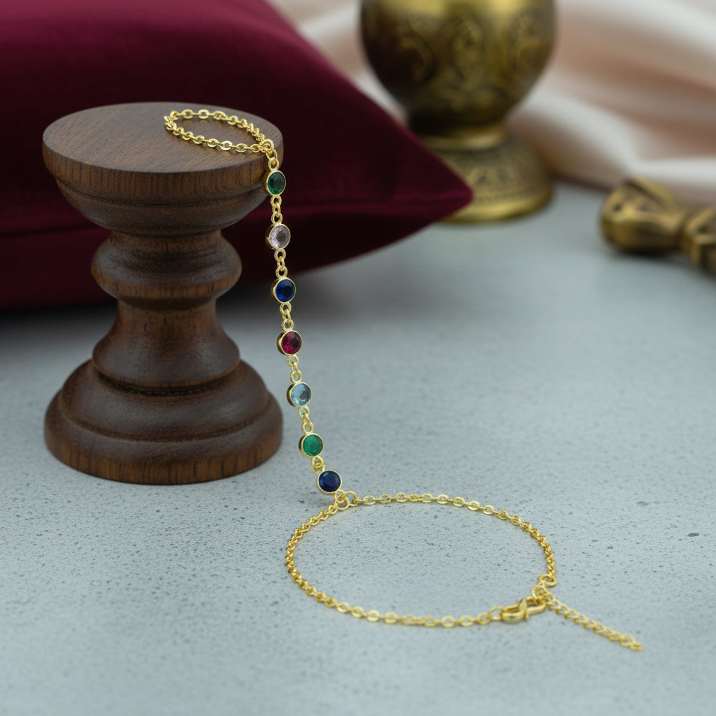 Aurora Glow Glass-Stone Hand Chain/ Anklet