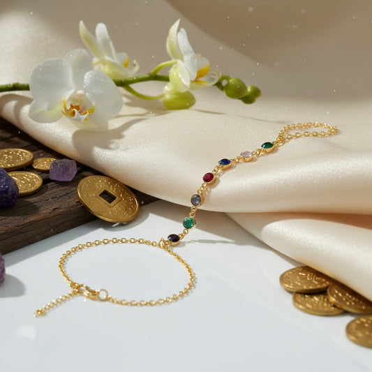 Aurora Glow Glass-Stone Hand Chain/ Anklet