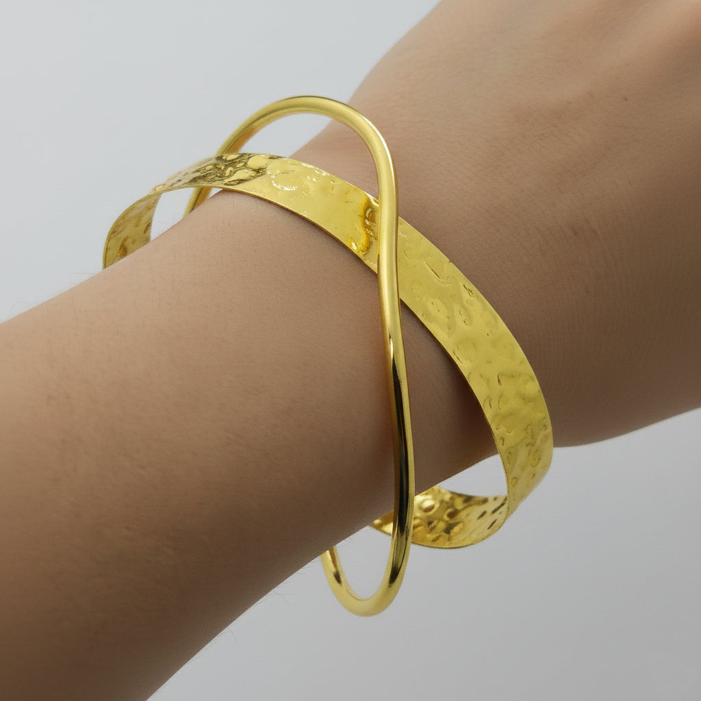 Aurora Twist Hammered Cuff
