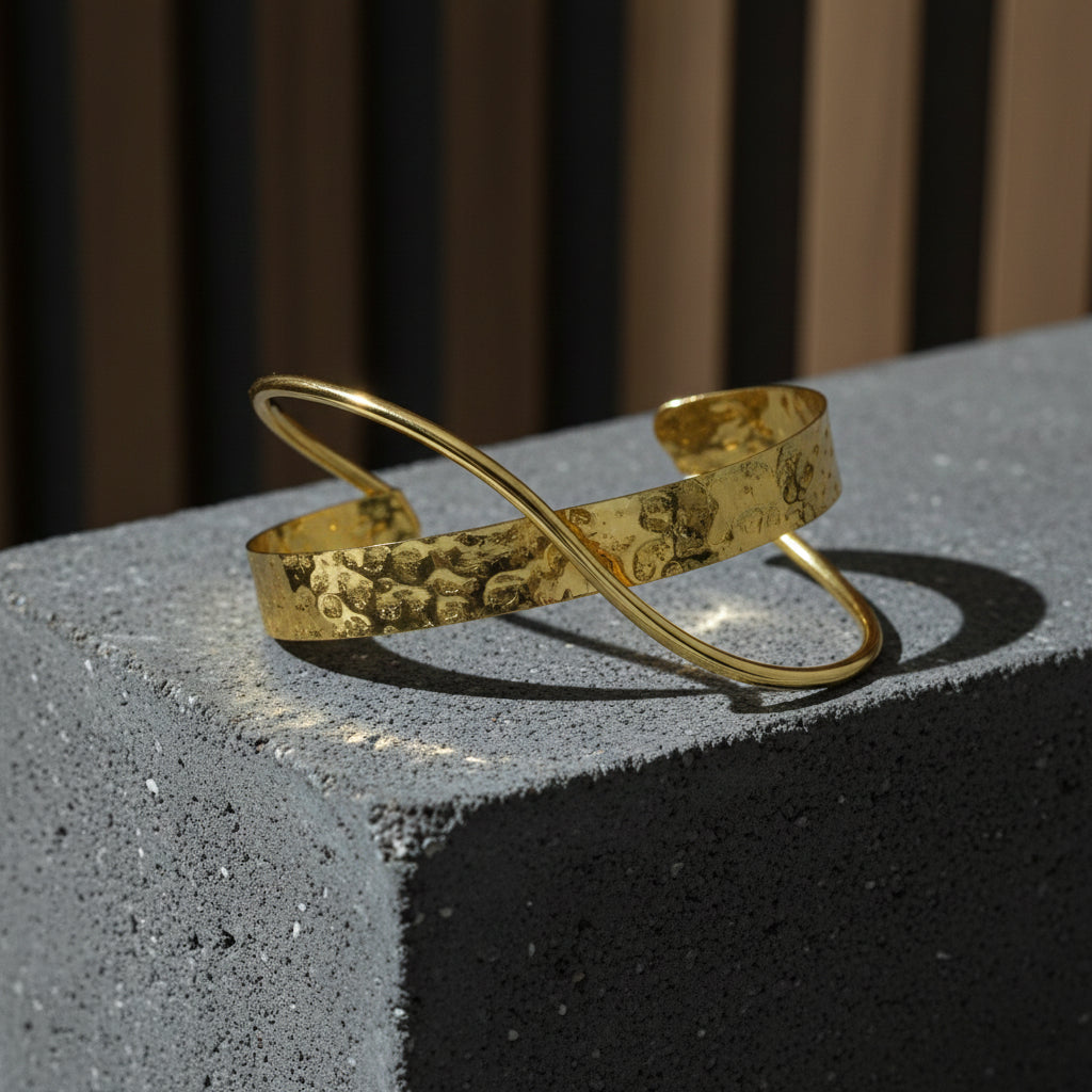 Aurora Twist Hammered Cuff