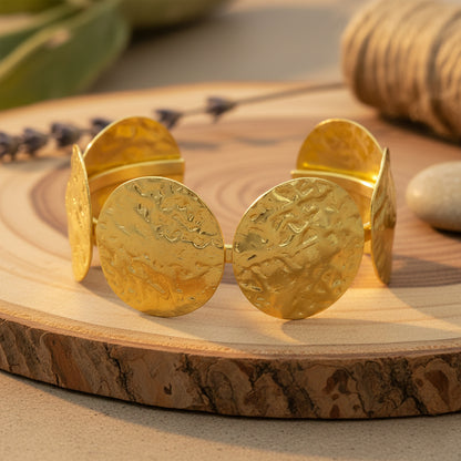 Solar Coin Textured Cuff