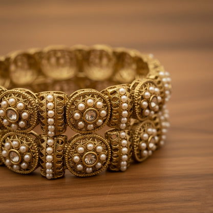 Aaradhya Antique Pearl Alloy Bangles