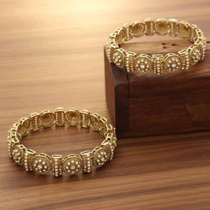 Aaradhya Antique Pearl Alloy Bangles