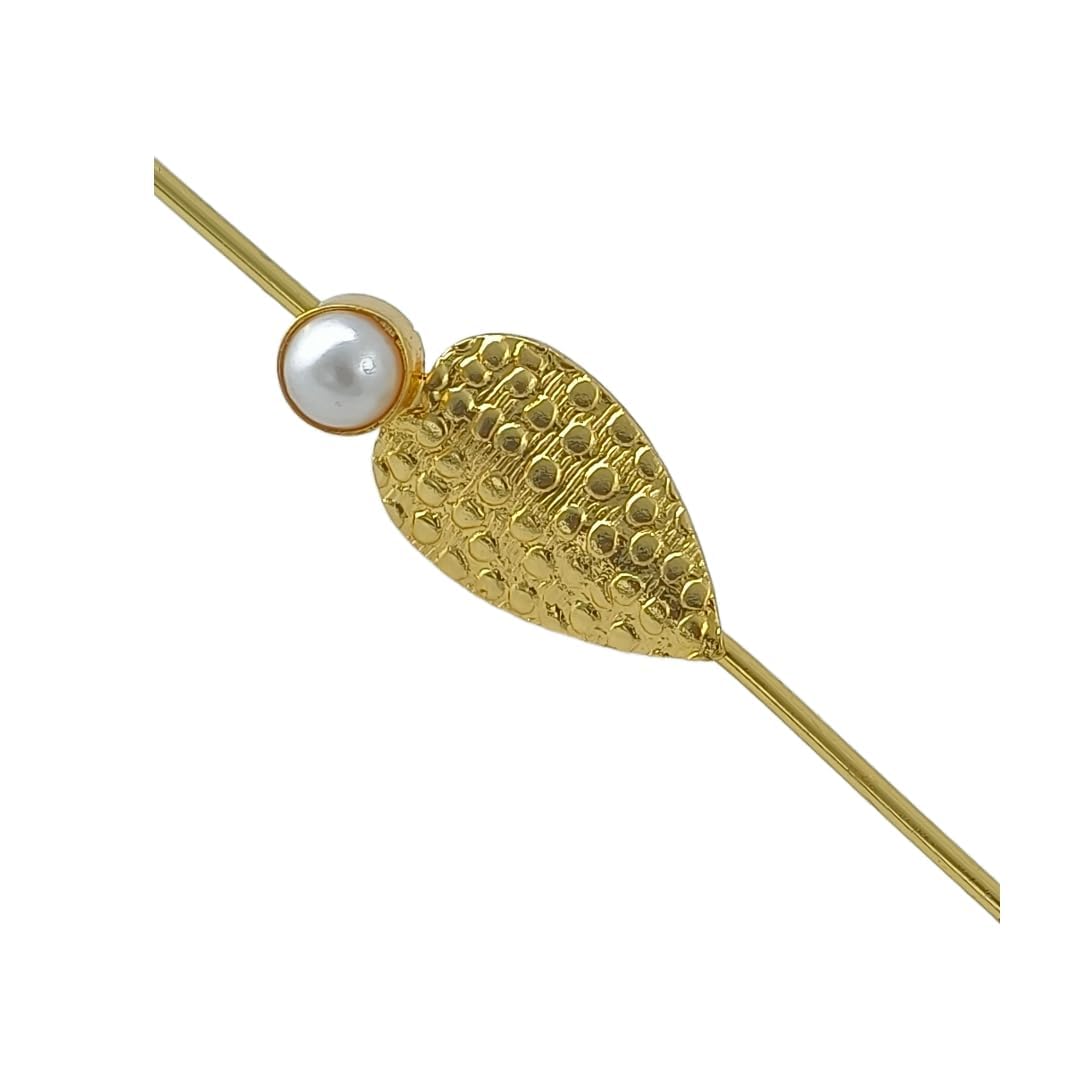 Gulmohar Drip – Leaf & Pearl Needle Earcuffs