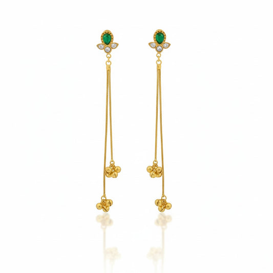 Emerald Bloom Kashmiri Earrings