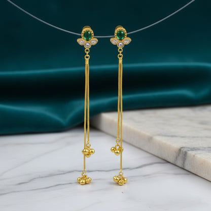 Emerald Bloom Kashmiri Earrings