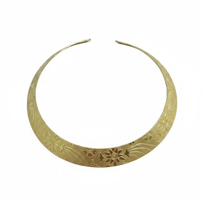 Gold Plated Carved Hasli Necklace