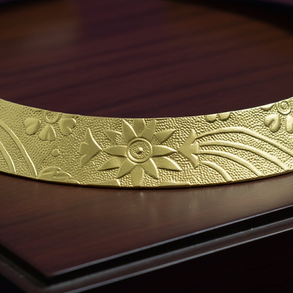 Gold Plated Carved Hasli Necklace