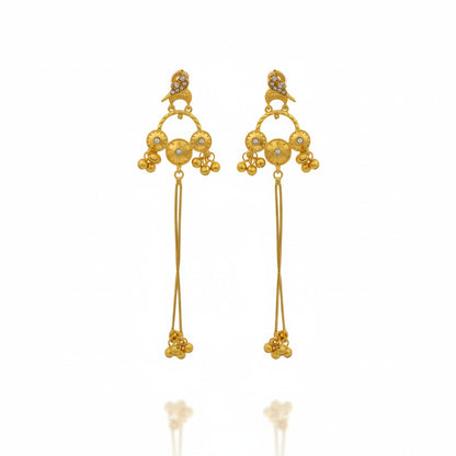 Long Statement Drop Earrings (Glass Stone)